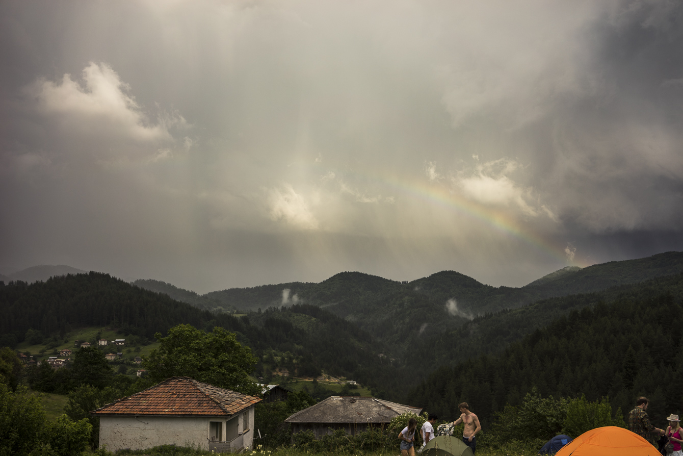 rainbow at meadows in the mountains festival