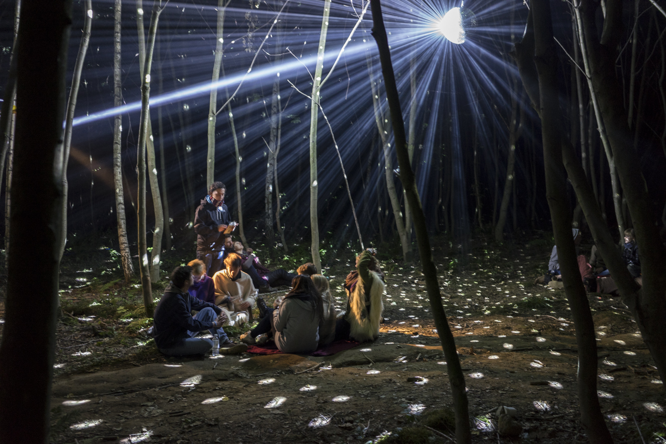 light photography_disco light installation at Garbicz festival 2014