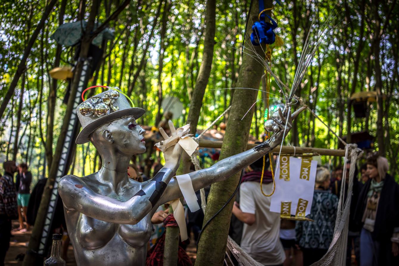 Festival Summer 2014 Display dummy used as art installation to decorate dancefloor at Garbicz festival 2014.