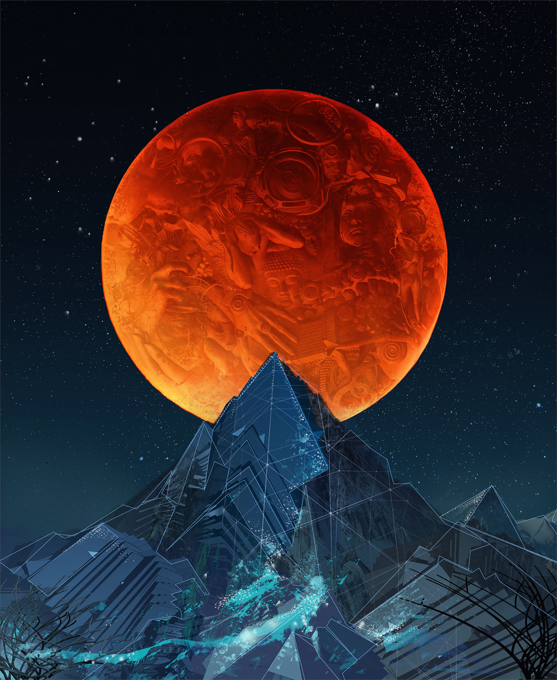 Android Jones red moon