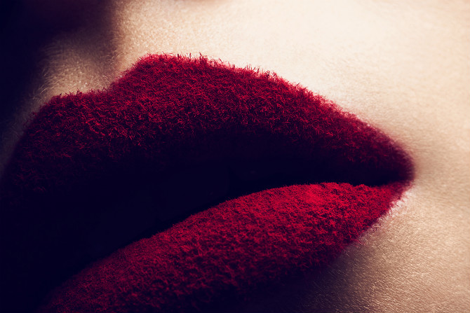 Experimental lip makeup art photographed for Zebule magazine.
